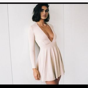 NWOT American Apparel Deep V Skater Dress